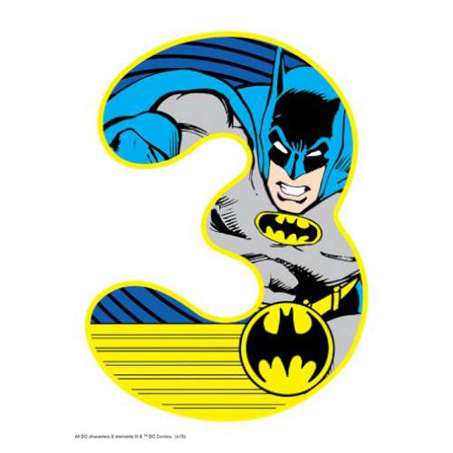 Batman Number 3 Edible Icing Image - Click Image to Close